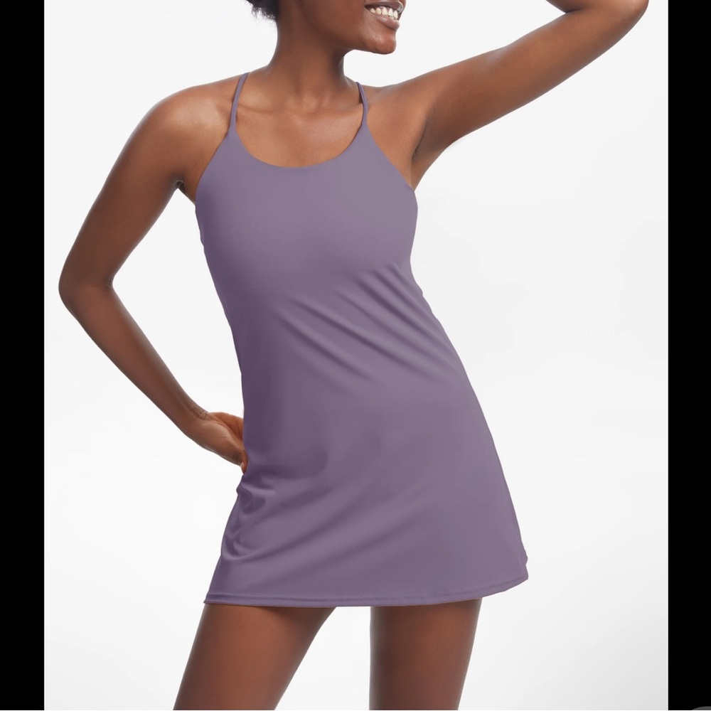 KUACUA Sleeveless Workout Dress, Built-in Bra & Shorts with Pockets